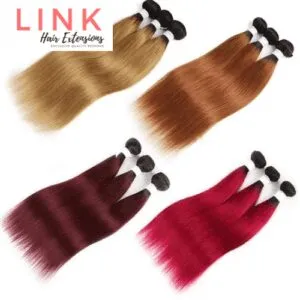 Ombre Human Hair Weft Remy Weave Extensions Straight